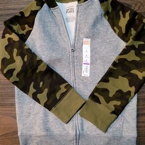 NWT BOYS SIZE 10 JUMPING BEANS ZIP HOODIE CAMO